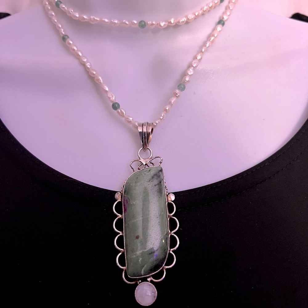 Handmade necklace with crystal charm